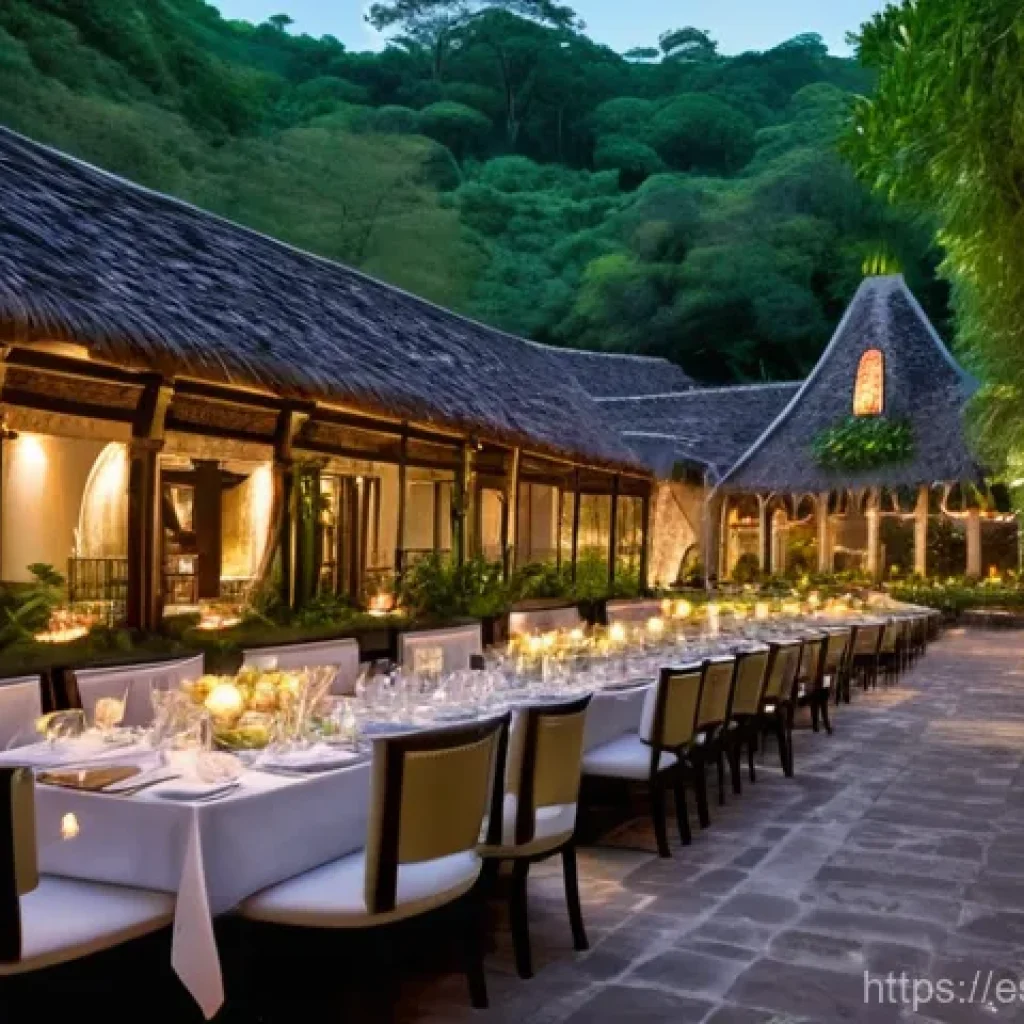 폭포 근처 맛집 추천 - **A Fairytale Dining Experience in a Mexican Forest:**
"A magical, high-angle outdoor dining sce...