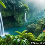 Home 22 사계절 내내 아름다운 폭포 - A breathtaking tropical rainforest waterfall in Latin America during spring, surrounded by lush gree...