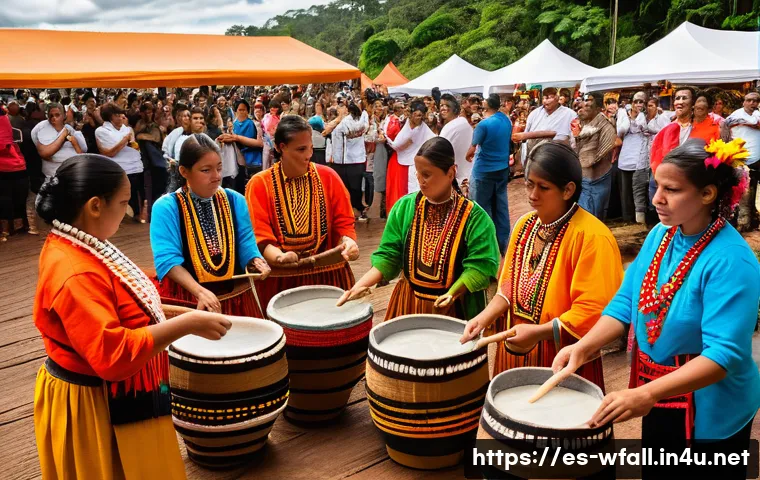 폭포 주변의 전통 축제 관련 이미지 2